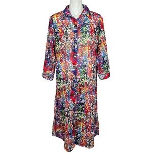 Speed Limit MPH Women Longline Shirt Multi Color Semi Sheer Lightweight L